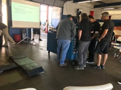 Advanced vehicle systems and diagnostic techniques training session at 3A Automotive facility