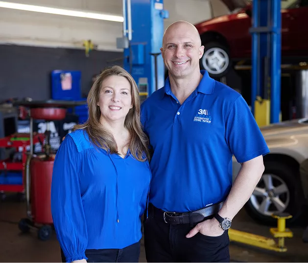 Jimmy and Nadine Alauria, owners of 3A Automotive, smiling together